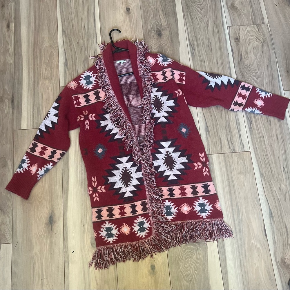 Aztec western red Cardigan